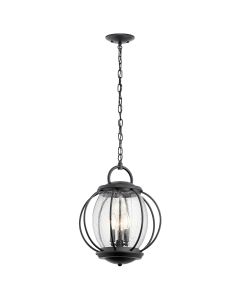 3 Light Large Chain Lantern - Black