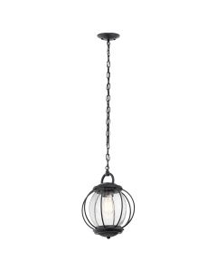 1 Light Medium Chain Lantern - Black
