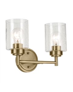2 lt Wall Light - Natural Brass