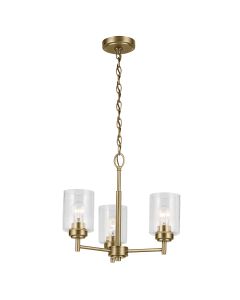 3 lt Chandelier - Natural Brass