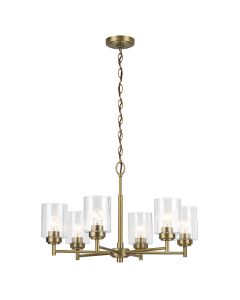 6 lt Chandelier - Natural Brass