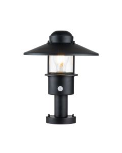 1 Light Pedestal With Pir - Black