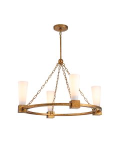 4 lt Chandelier - Distressed Gold