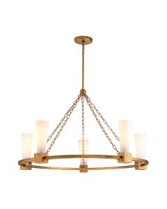 5 lt Chandelier - Distressed Gold