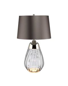 2 Light Small Smoke Table Lamp - Smoke-Tinted Glass / Slate Shade