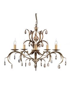 5 Light Chandelier - Bronze Gold Patina
