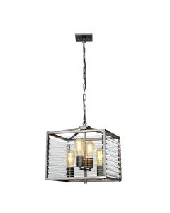 4 Light Pendant - Brushed Dark Silver