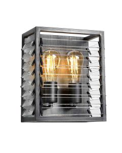 2 Light Wall Light - Brushed Dark Silver