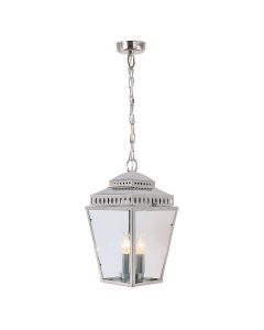 3 Light Chain Lantern - Polished Nickel