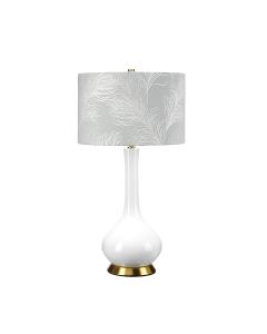 2 Light Table Lamp - Aged Brass, White, Blue