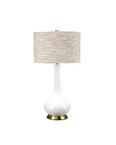 1 Light Table Lamp - Aged Brass, White, Orange