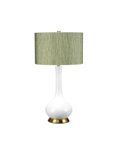 1 Light Table Lamp - Aged Brass, White, Green
