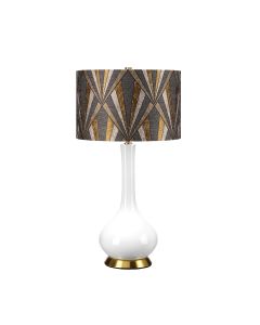 1 Light Table Lamp - Aged Brass, White, Grey, Brass