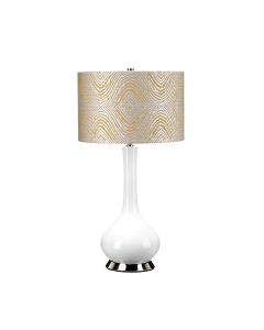 1 Light Table Lamp - Polished Nickel, White, Yellow