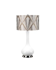 1 Light Table Lamp - Polished Nickel, White, Silver
