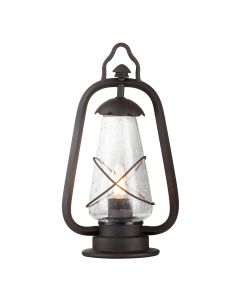 1 Light Pedestal Lantern - Black / Gold