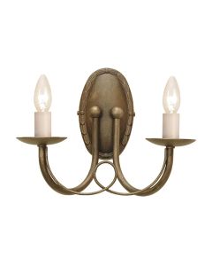 2 Light Wall Light - Black / Gold Patina