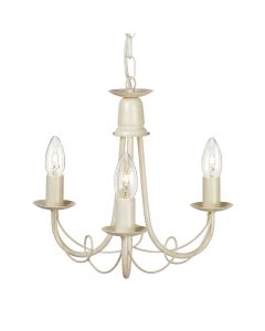 3 Light Chandelier - Ivory / Gold Patina