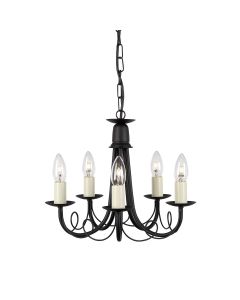 5 Light Chandelier - Black