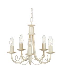5 Light Chandelier - Ivory / Gold Patina