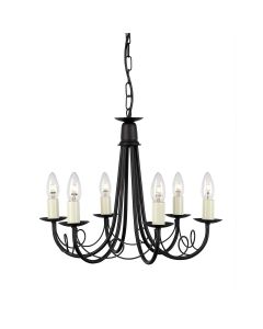6 Light Chandelier - Black