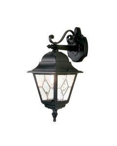1 Light Down Wall Lantern - Black