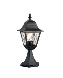 1 Light Pedestal Lantern - Black