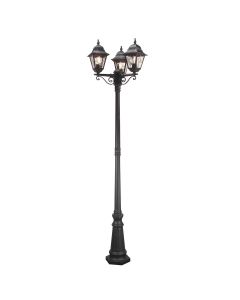 3 Light Lamp Post - Black