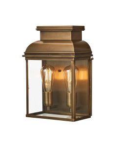 2 Light Large Wall Lantern - Aged Brass