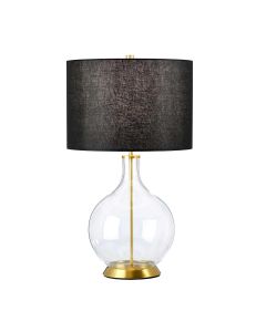 1 Light Table Lamp - Aged Brass With Black Shade