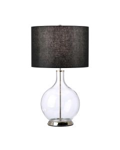 1 Light Table Lamp - Polished Nickel With Black Shade