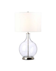 1 Light Table Lamp - Polished Nickel With White Shade