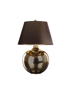 1 Light Table Lamp - Bronze Metalic, Brown Shade