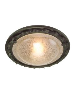 1 Light Flush - Black / Gold Patina