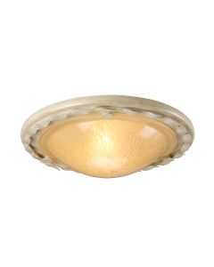1 Light Flush - Ivory / Gold Patina