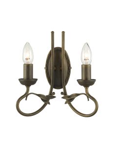 2 Light Wall Light - Black / Gold Patina