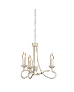 3 Light Chandelier - Ivory / Gold Patina