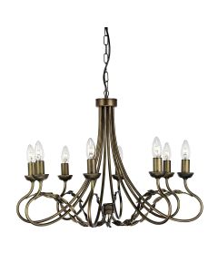 8 Light Chandelier - Black / Gold Patina