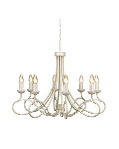 8 Light Chandelier - Ivory / Gold Patina