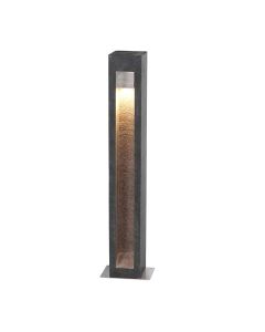 Large LED Bollard - Basalt Stone With Stainless Steel