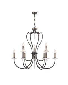 9 Light Chandelier - Dark Bronze