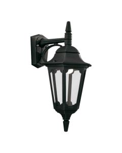 1 Light Down Wall Lantern - Black