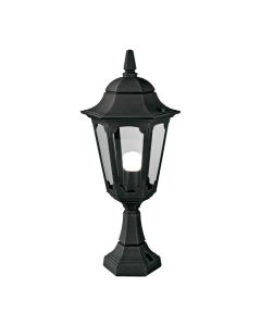 1 Light Pedestal Lantern - Black