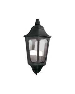 1 Light Half Lantern - Black