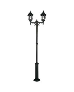 2 Light Twin Lamp Post - Black