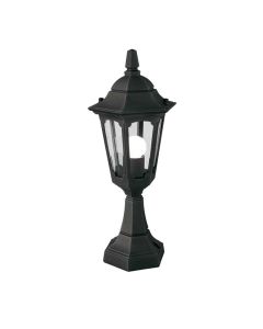 1 Light Mini Pedestal Lantern - Black