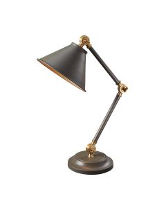 1 Light Mini Table Lamp - Dark Grey / Aged Brass
