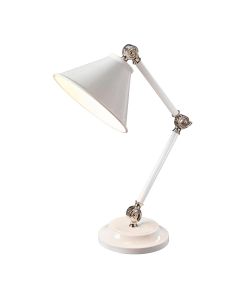 1 Light Mini Table Lamp - White / Polished Nickel