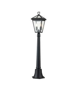 2 Light Pillar Lantern - Museum Black