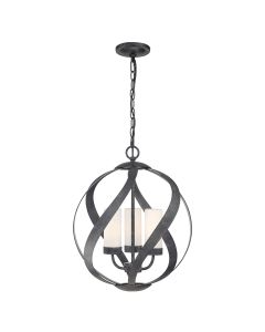 3 Light Outdoor Chandelier - Old Black